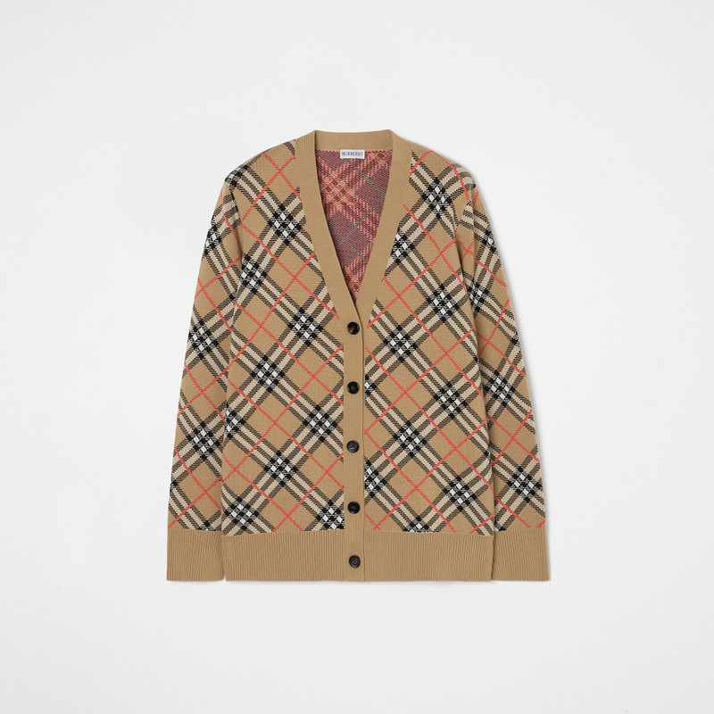 Check Cotton Wool Cardigan 1