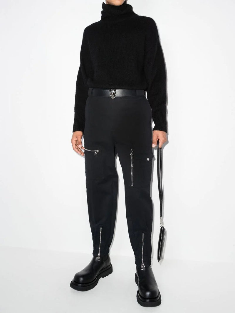 Alexander McQueen ALEXANDER MCQUEEN Tapered Utility Trousers Black outlook