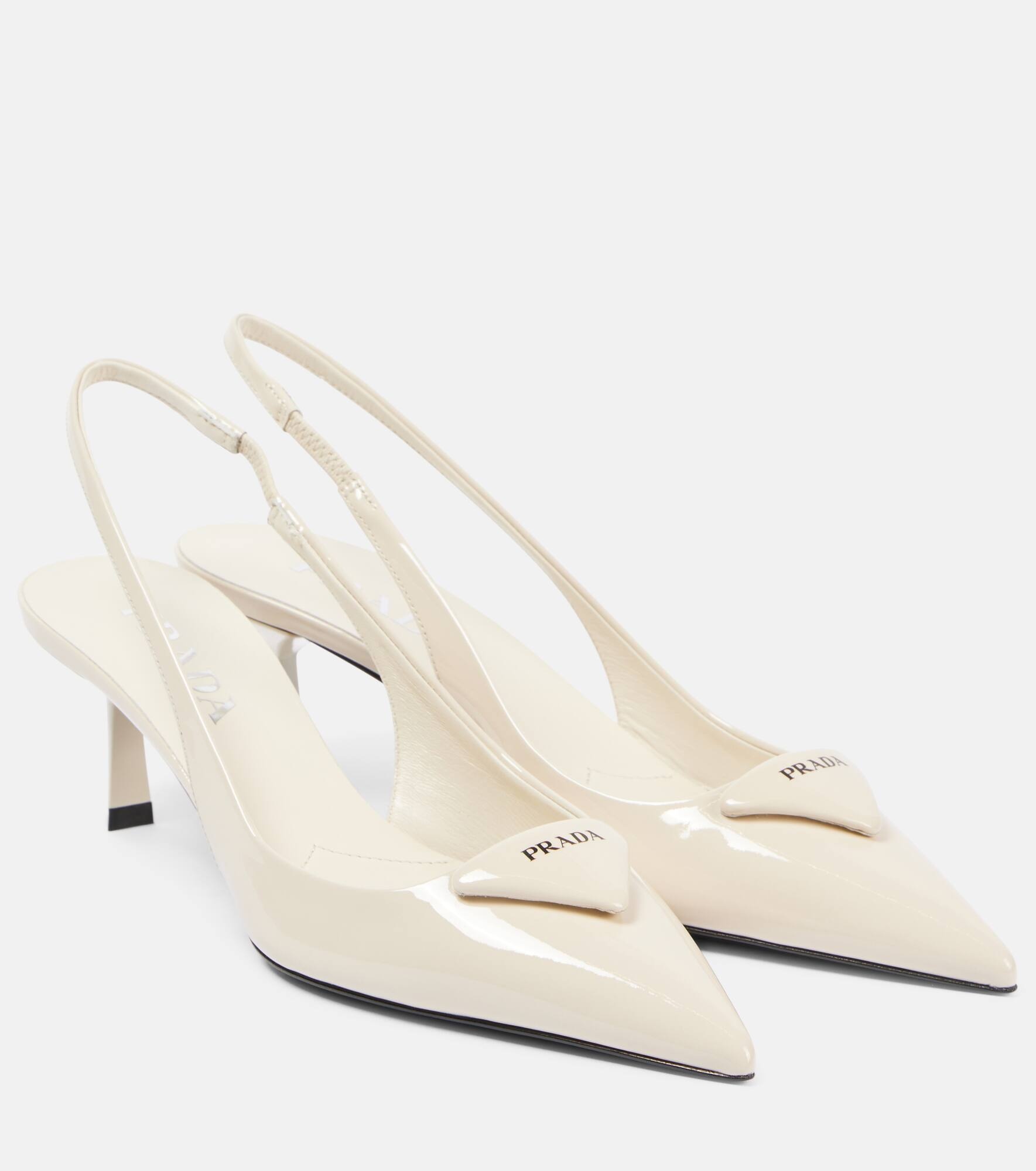 55 logo patent leather slingback pumps - 1
