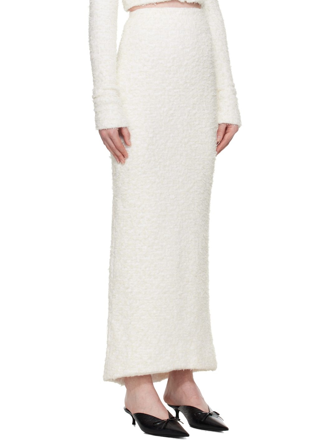 Off-White Tweed Maxi Skirt - 2