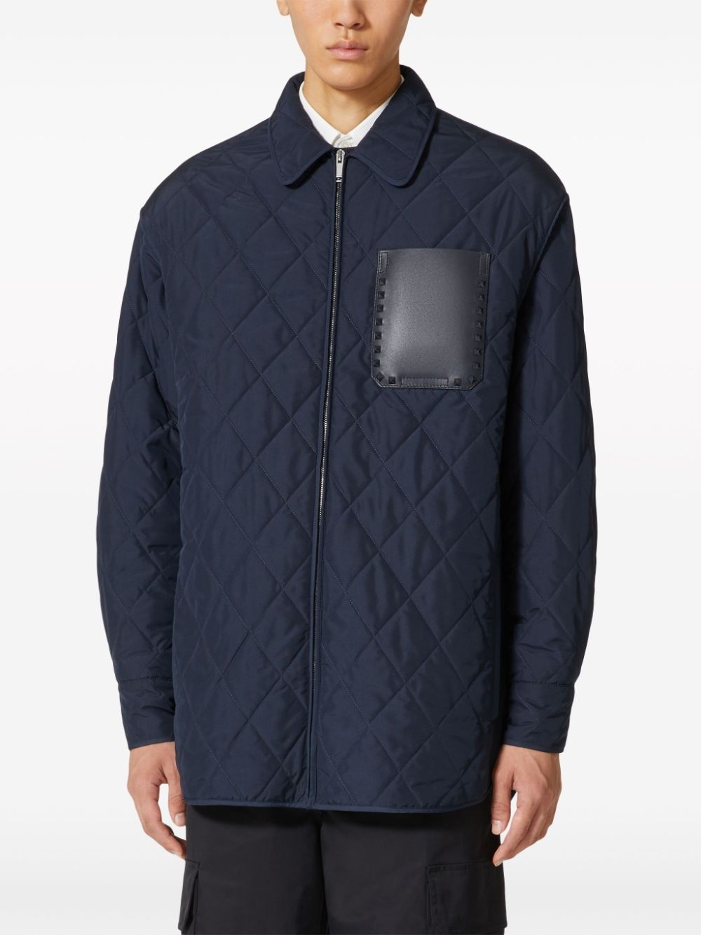 Rockstud Untitled quilted shirt jacket - 3