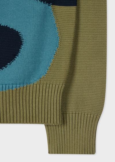 Paul Smith Khaki 'Bold Florals' Stitch Crew Neck Knitted Sweater outlook