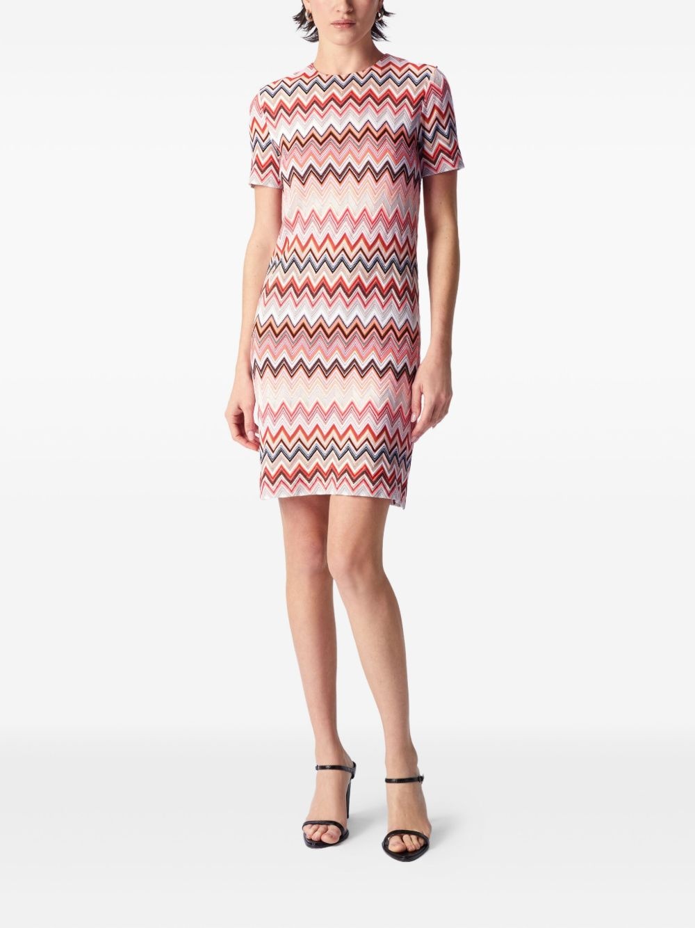 zigzag-pattern mini dress - 2