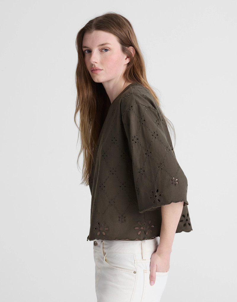 The Embroidered Boxy Crop Tee in Allday Jersey 4