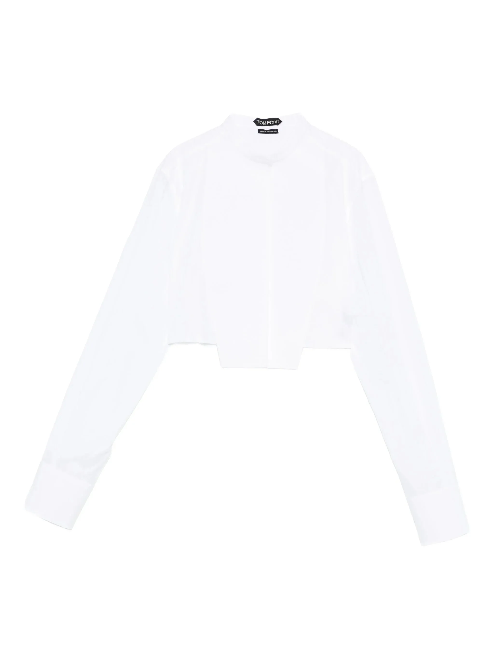 bib-collar cropped shirt - 1