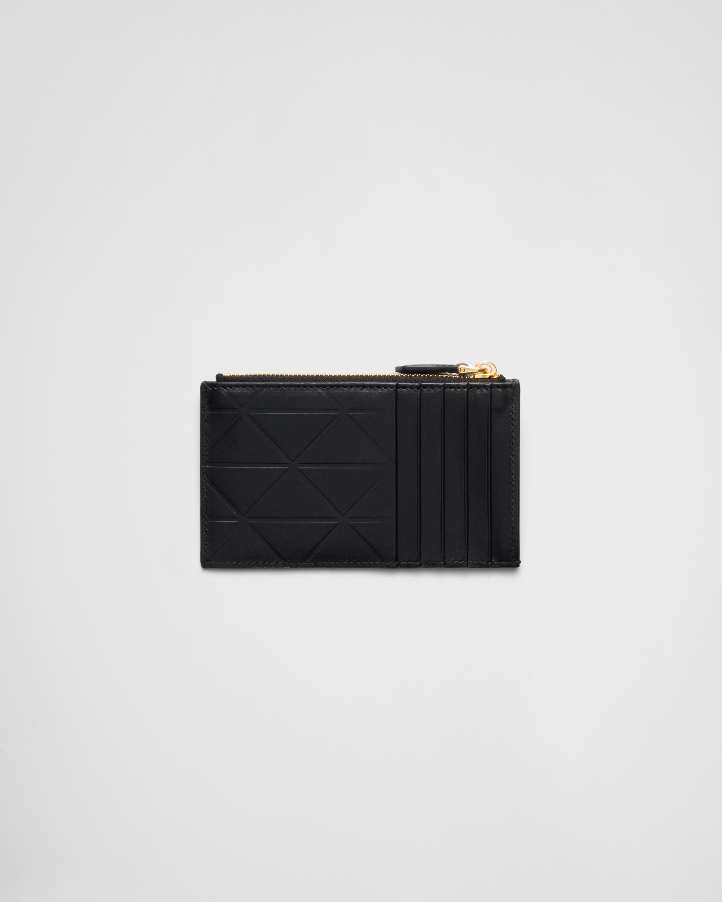 Leather card holder with triangle motif - 3
