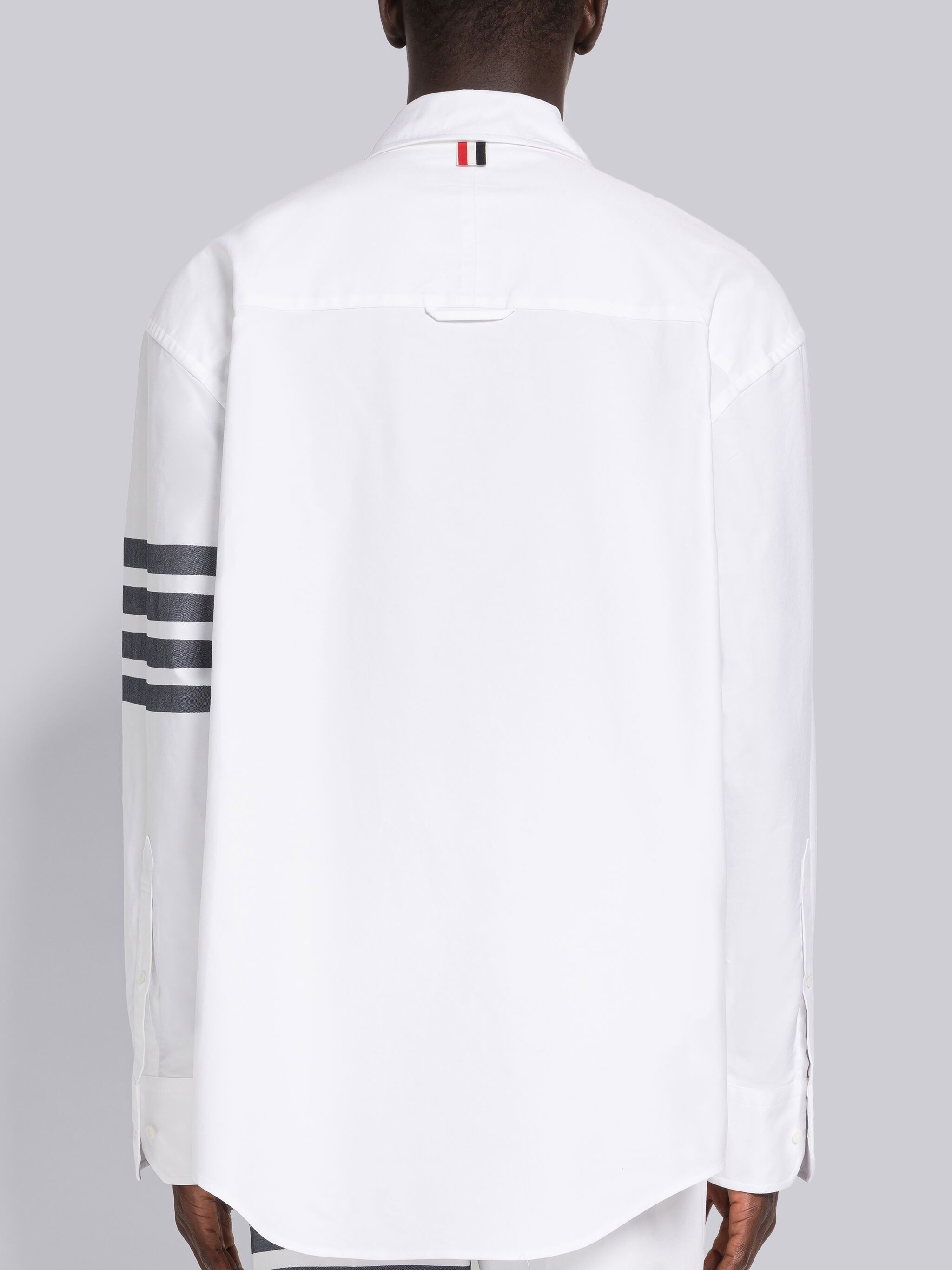 THOM BROWNE. 4BAR オックスフォードシャツ USA製 オックスフォード 4-BAR 半袖シャツ | Thom Browne