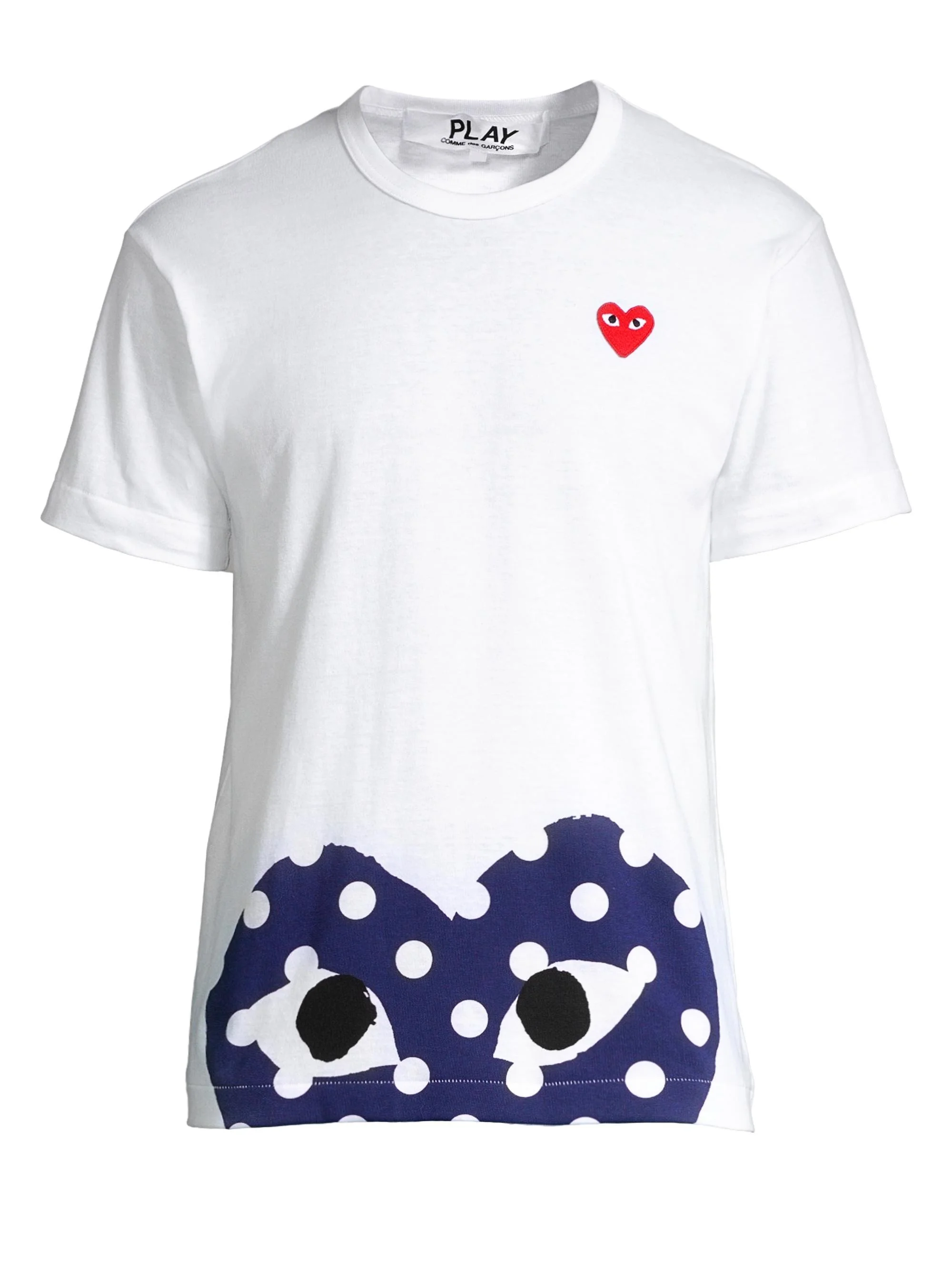 Men Half Polka Dot Graphic Tee - White - 1