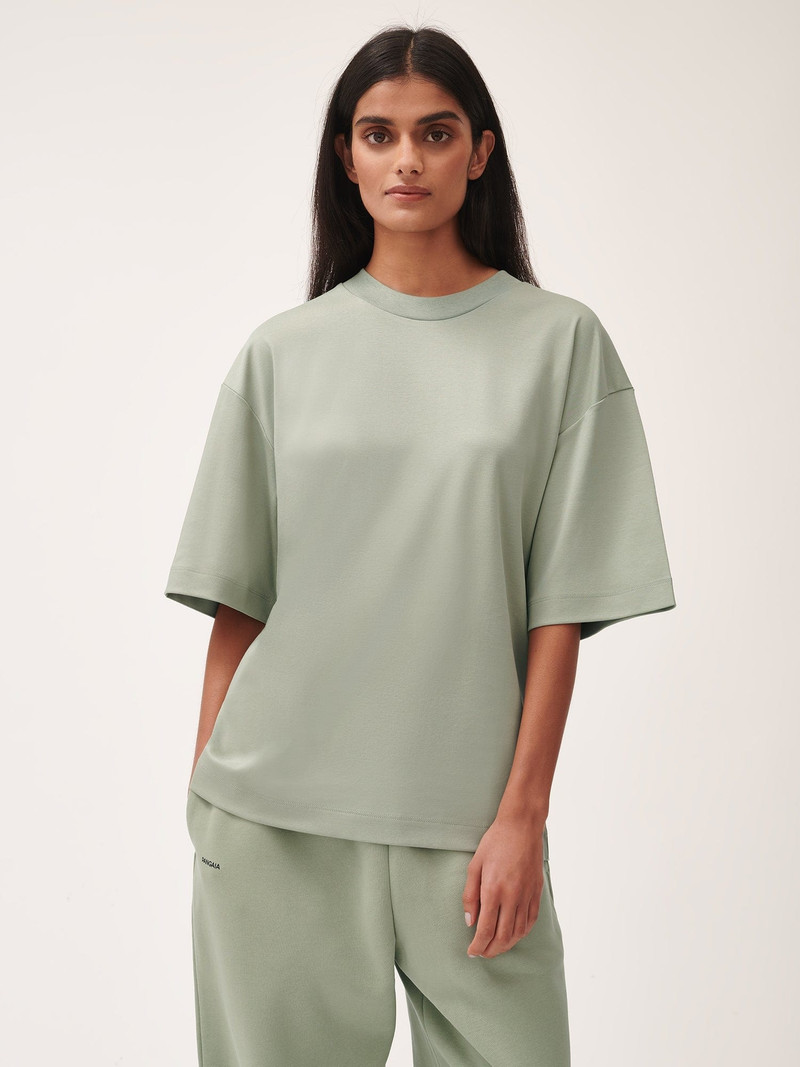 PANGAIA Womens DNA Oversized T-Shirt - Moss Green outlook
