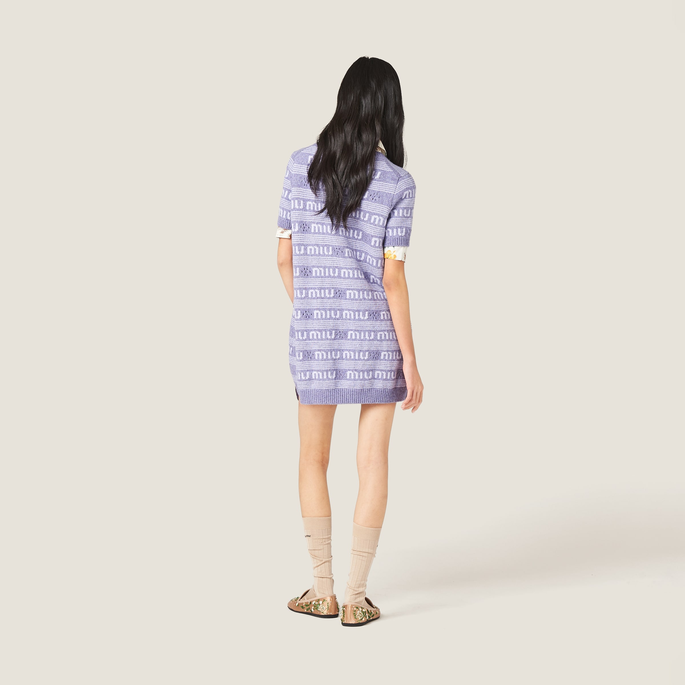 Wool and cashmere dress with logo - 3