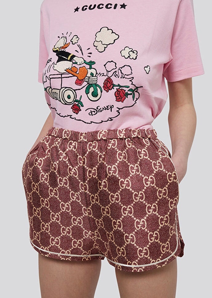 Gucci GG Supreme Print Silk Shorts - 3