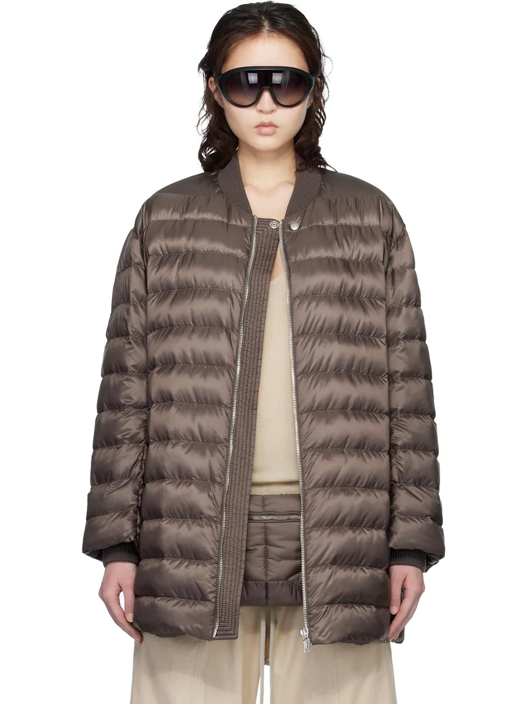 Moncler + Rick Owens Brown Flight Down Jacket - 1