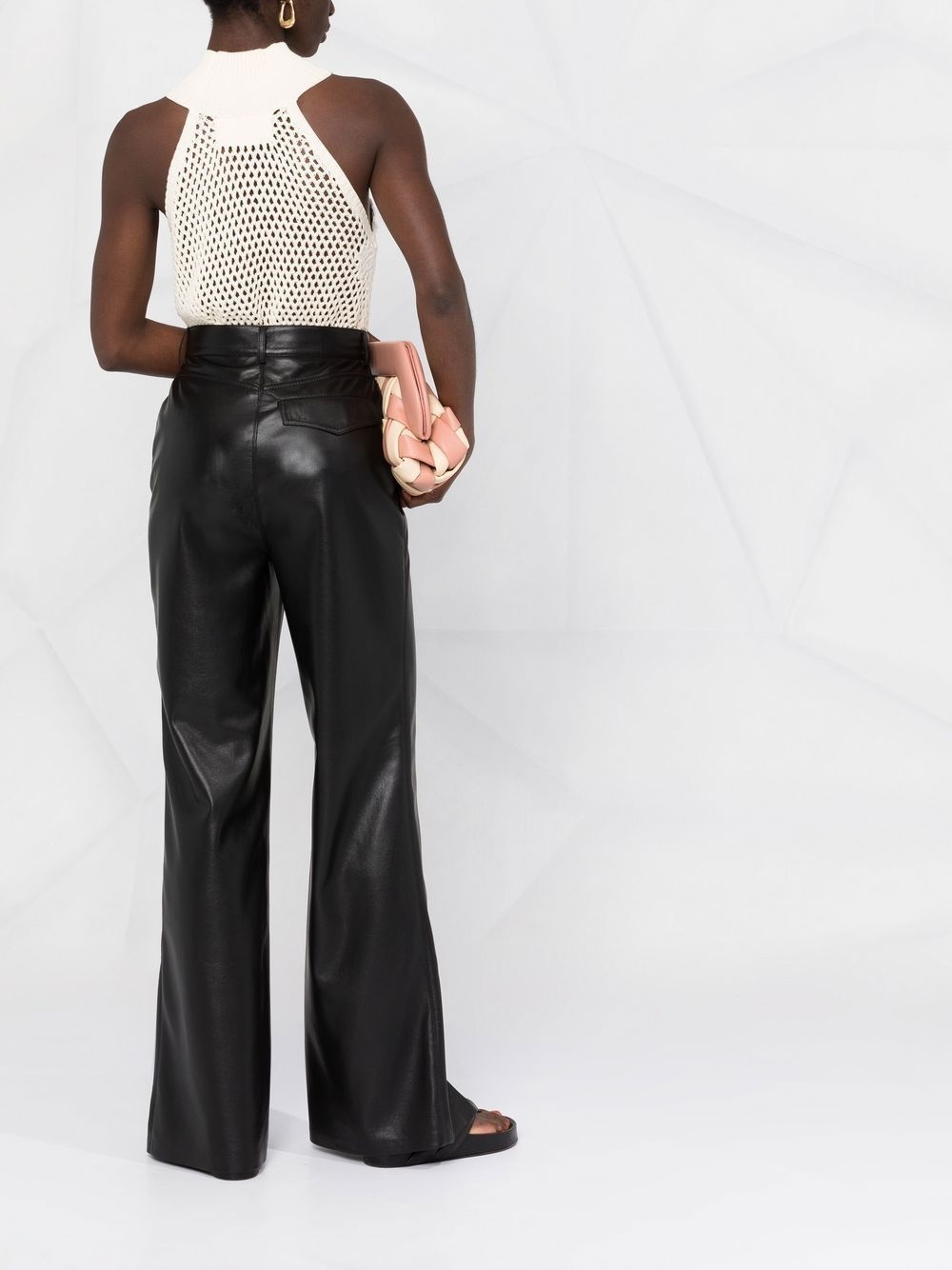 faux-leather bootcut trousers - 6