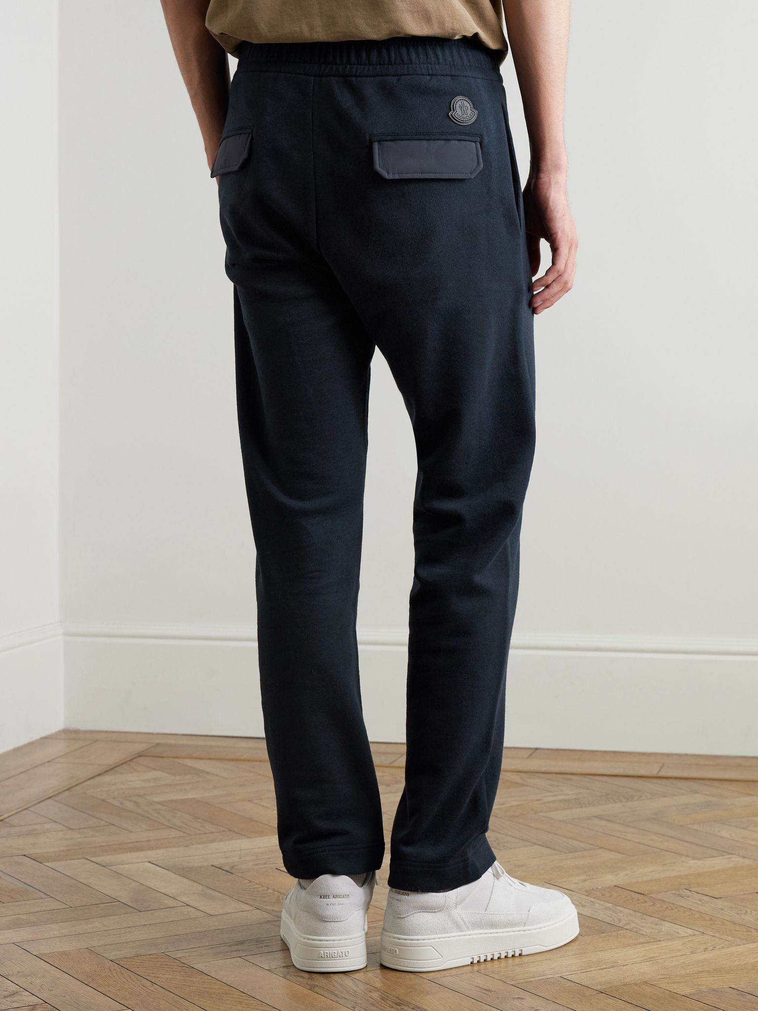 Straight-Leg Cotton and Cashmere-Blend Jersey Sweatpants Navy - 4