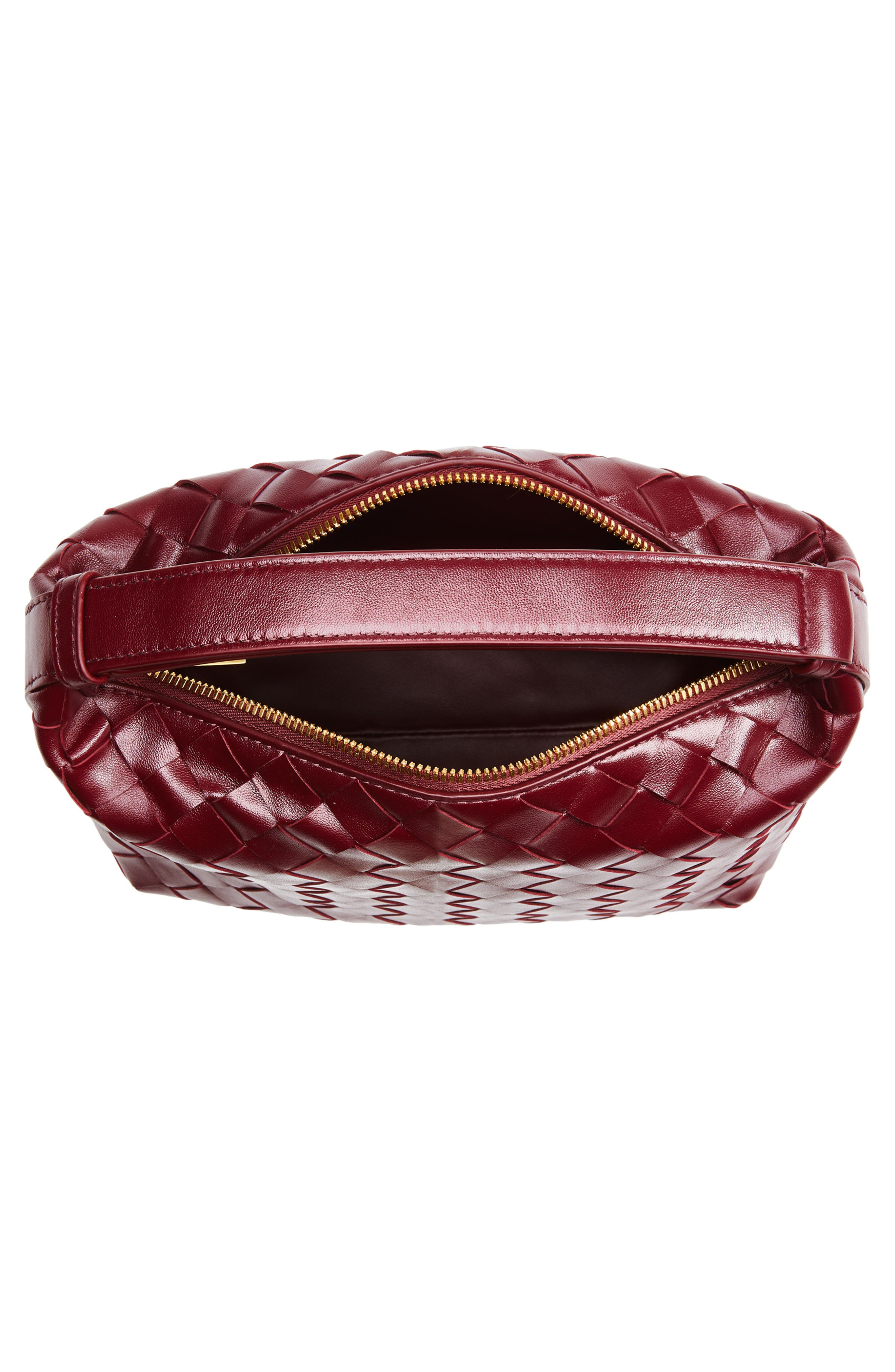 Bottega Veneta Mini Wallace Intrecciato Leather Shoulder Bag in 2247 Barolo-Gold at Nordstrom - 4
