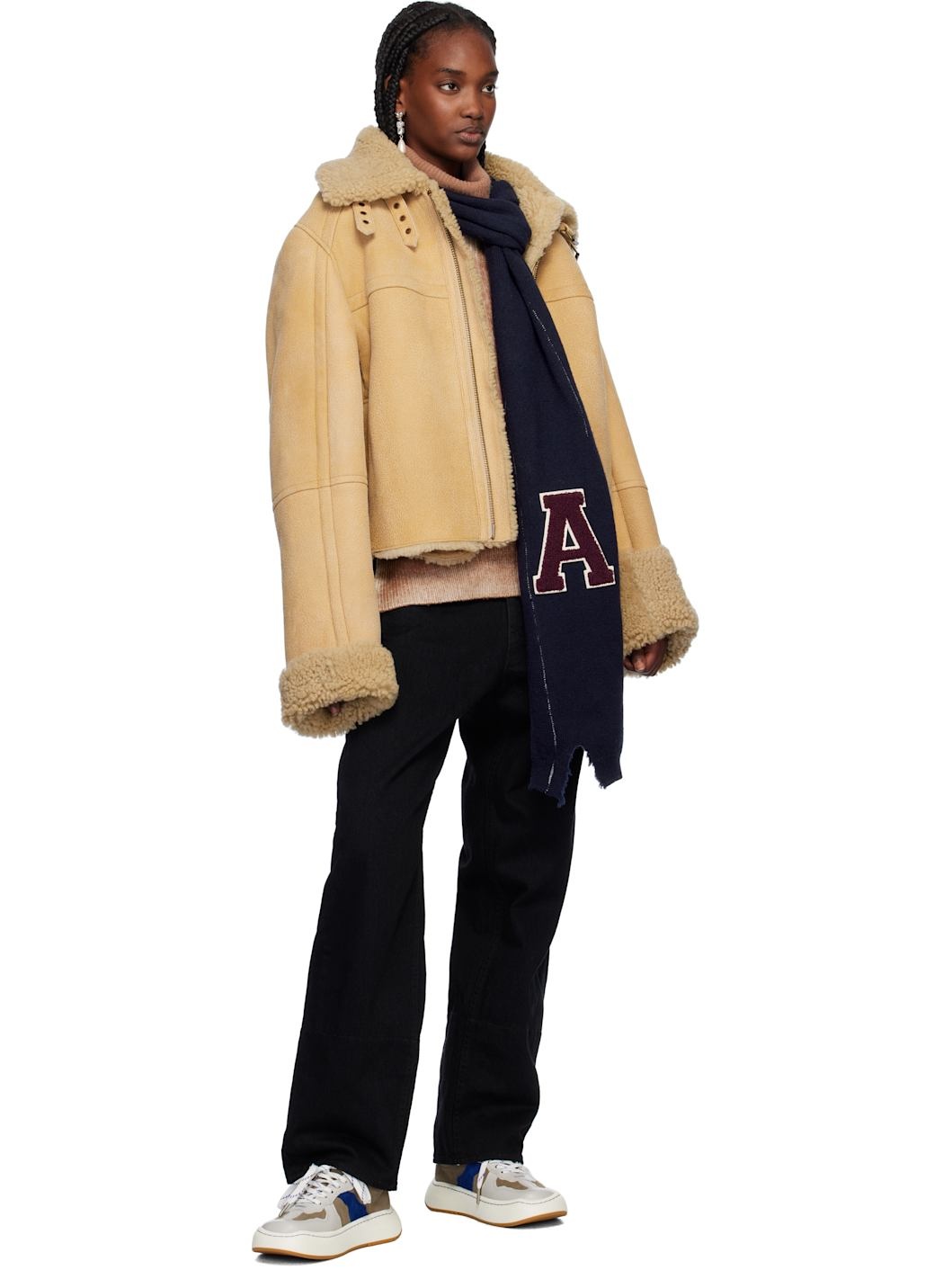 Navy Knit Scarf - 3