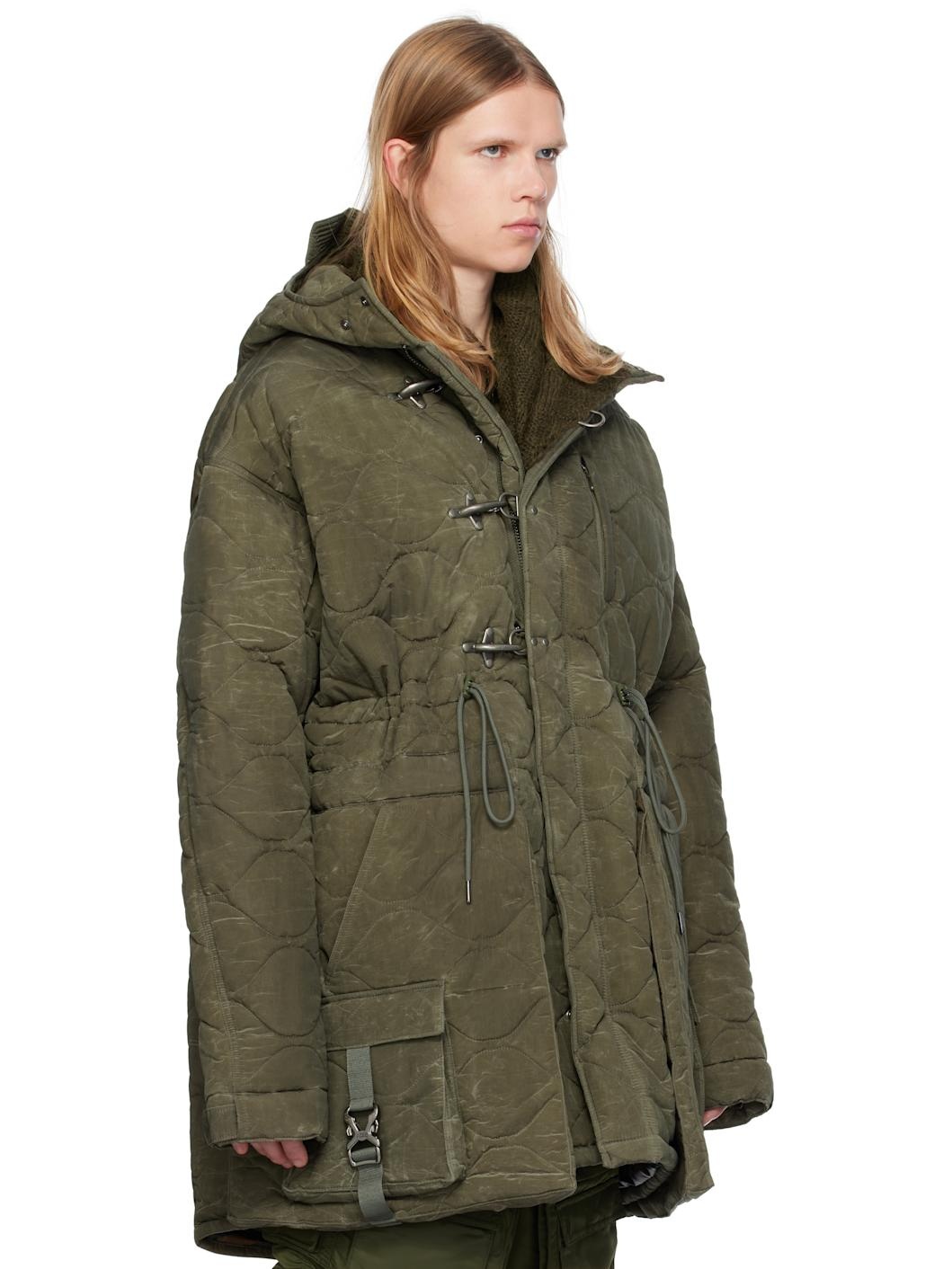 Khaki Lace-Up Fishtail Parka - 2