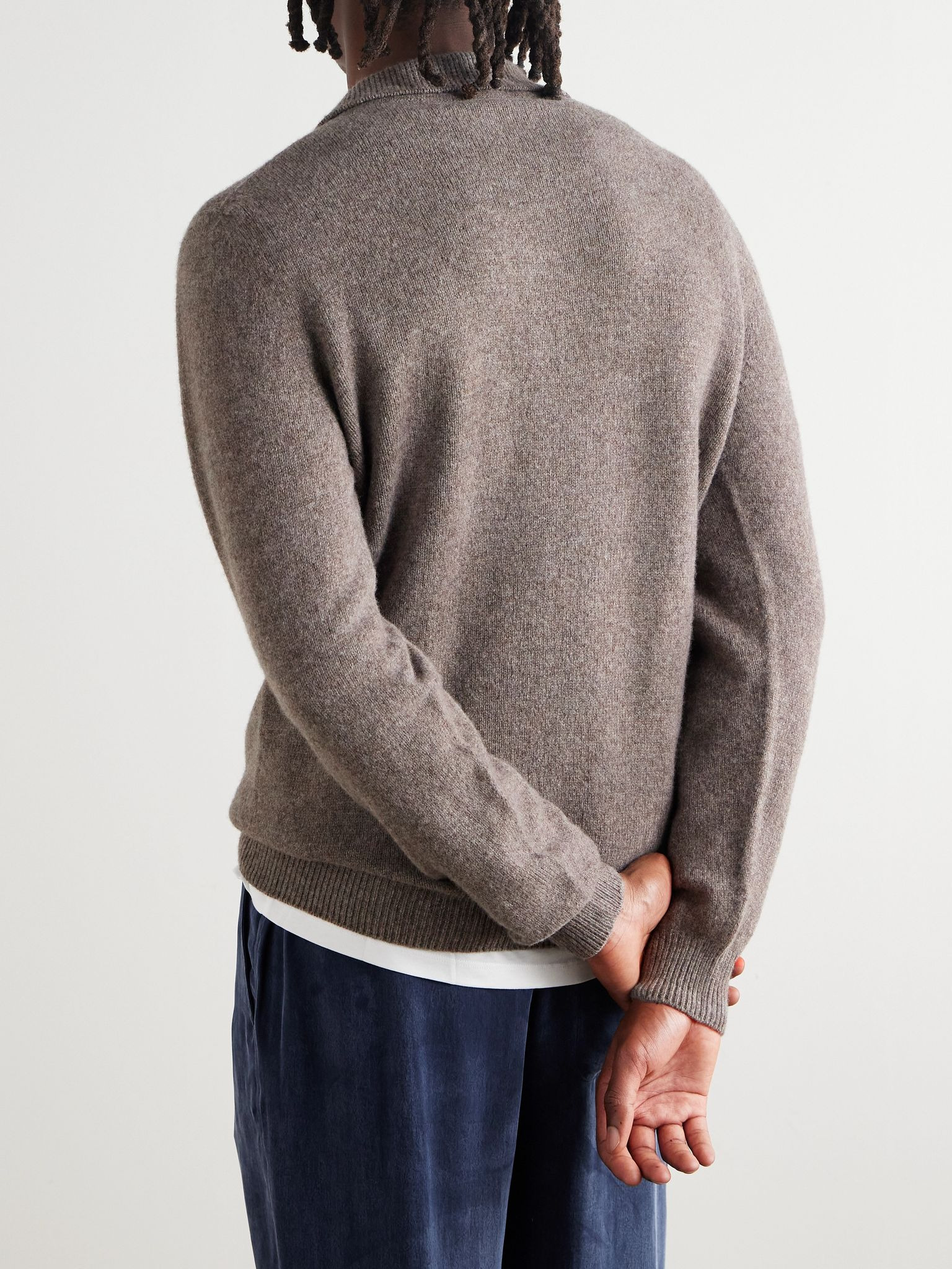 Wool Polo Shirt Gray - 3