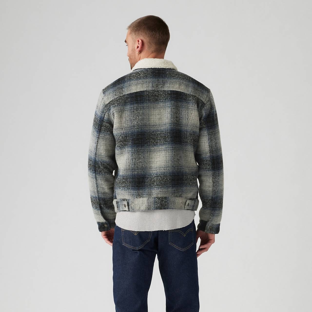 PLAID TYPE III SHERPA TRUCKER JACKET - 4