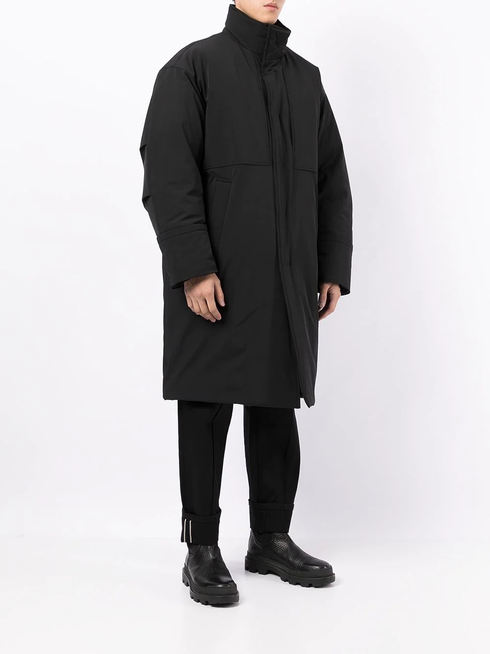 oversized single-breasted coat - 3