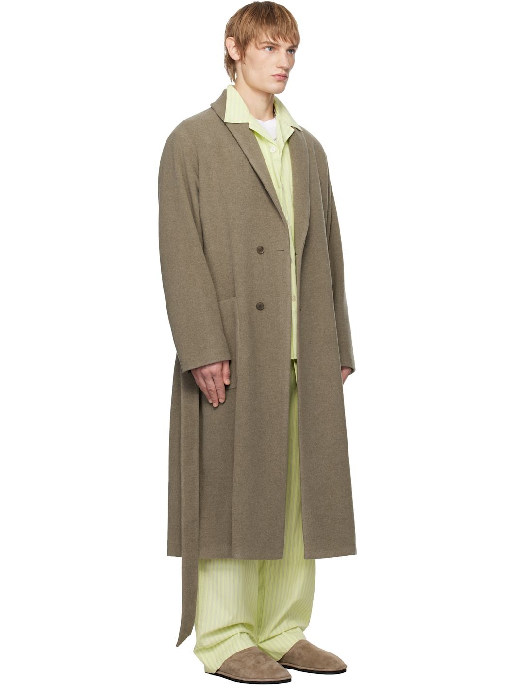 SSENSE Exclusive Taupe AURALEE Edition Robe Coat - 2