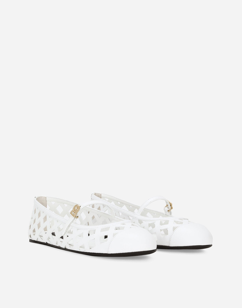 Openwork calfskin ballet flats 2