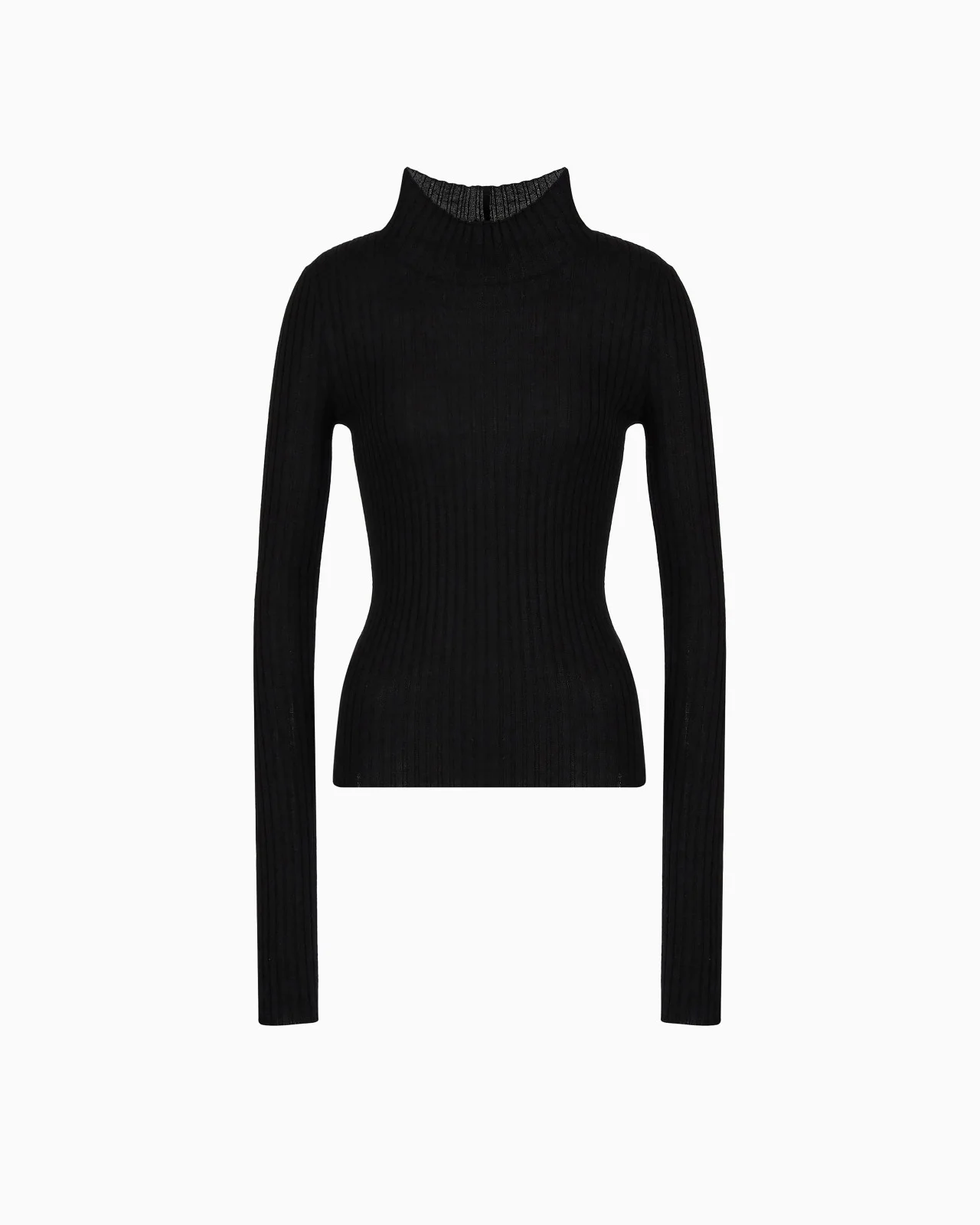 GIORGIO ARMANI NEVE RIBBED CASHMERE MOCK-NECK JUMPER - 1