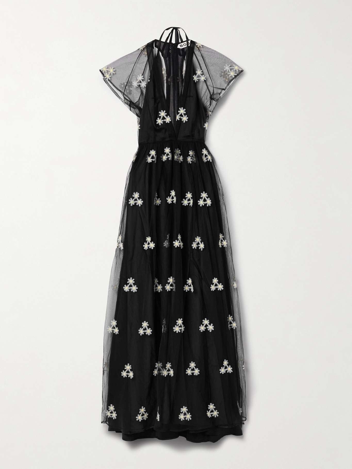 Appliquéd embroidered tulle gown - 1