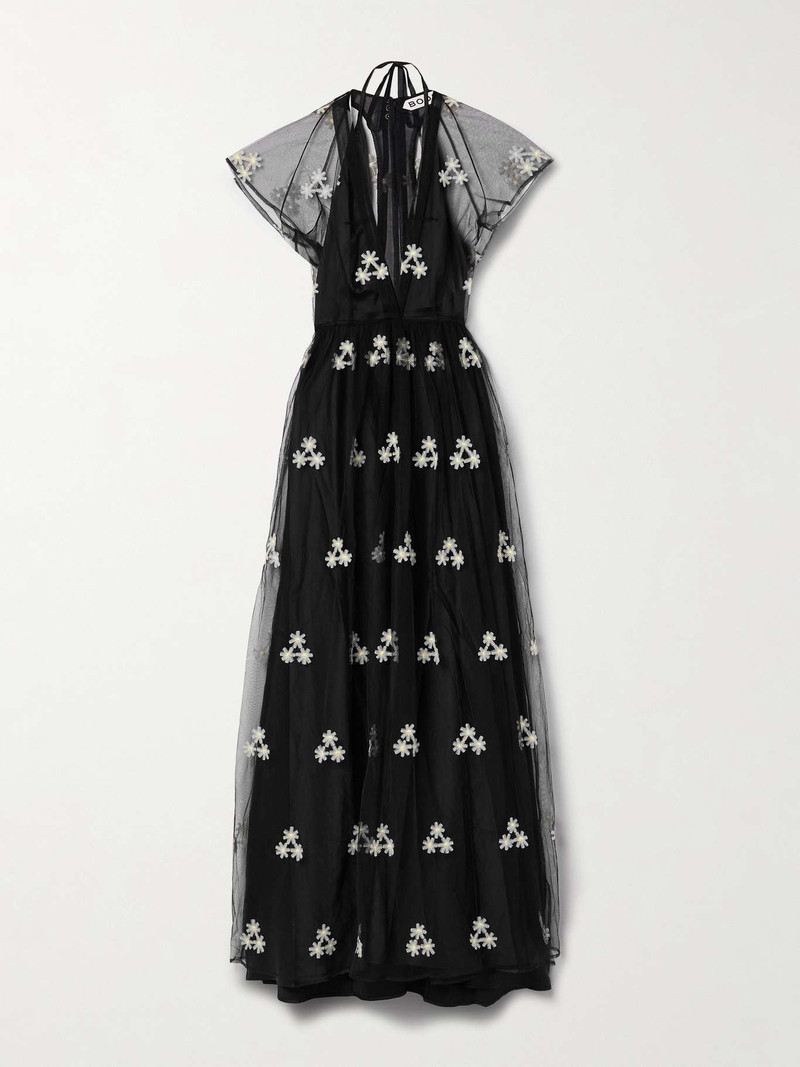 Appliquéd embroidered tulle gown 1