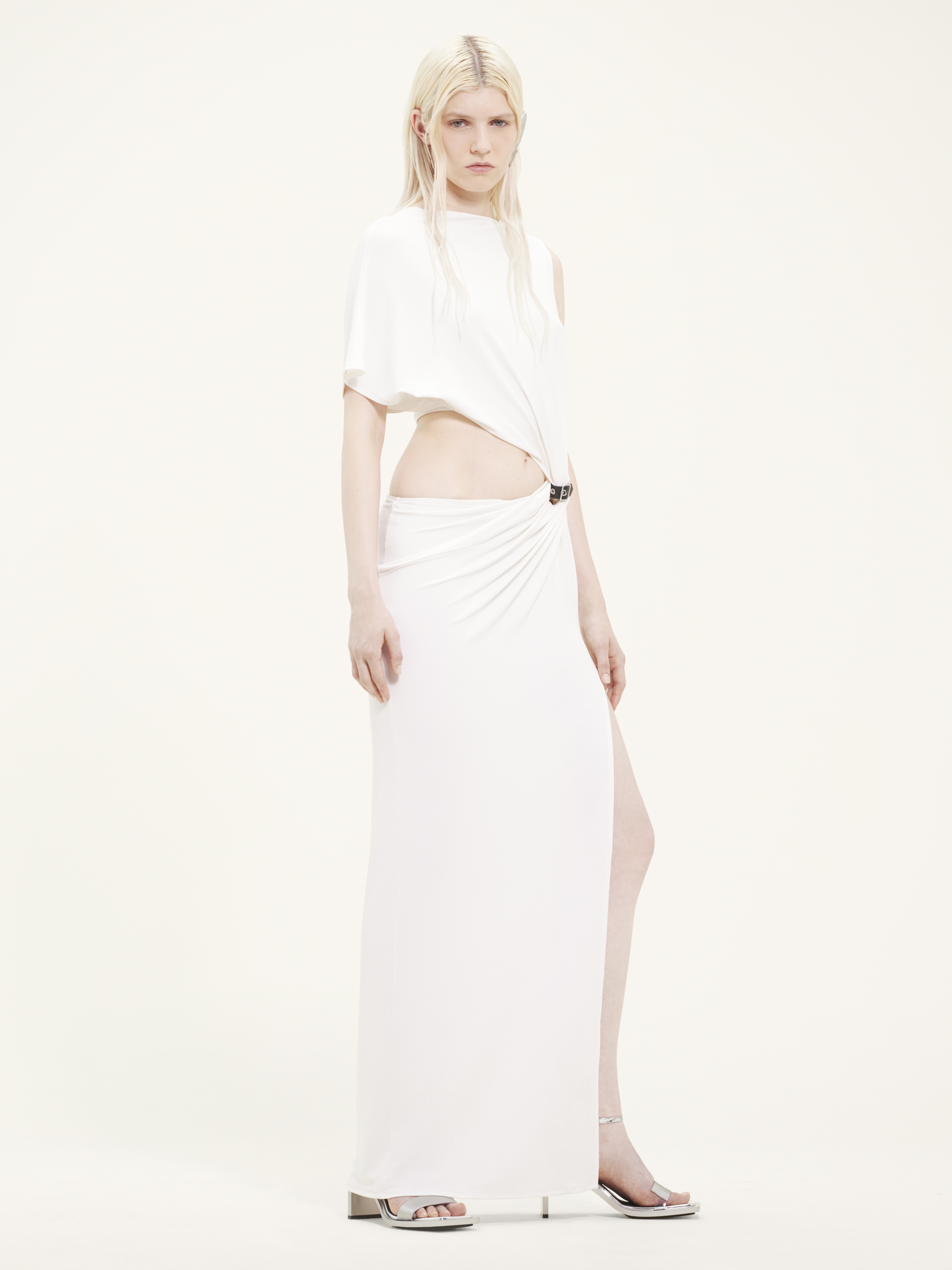 ONE SHOULDER CREPE JERSEY LONG DRESS - 3