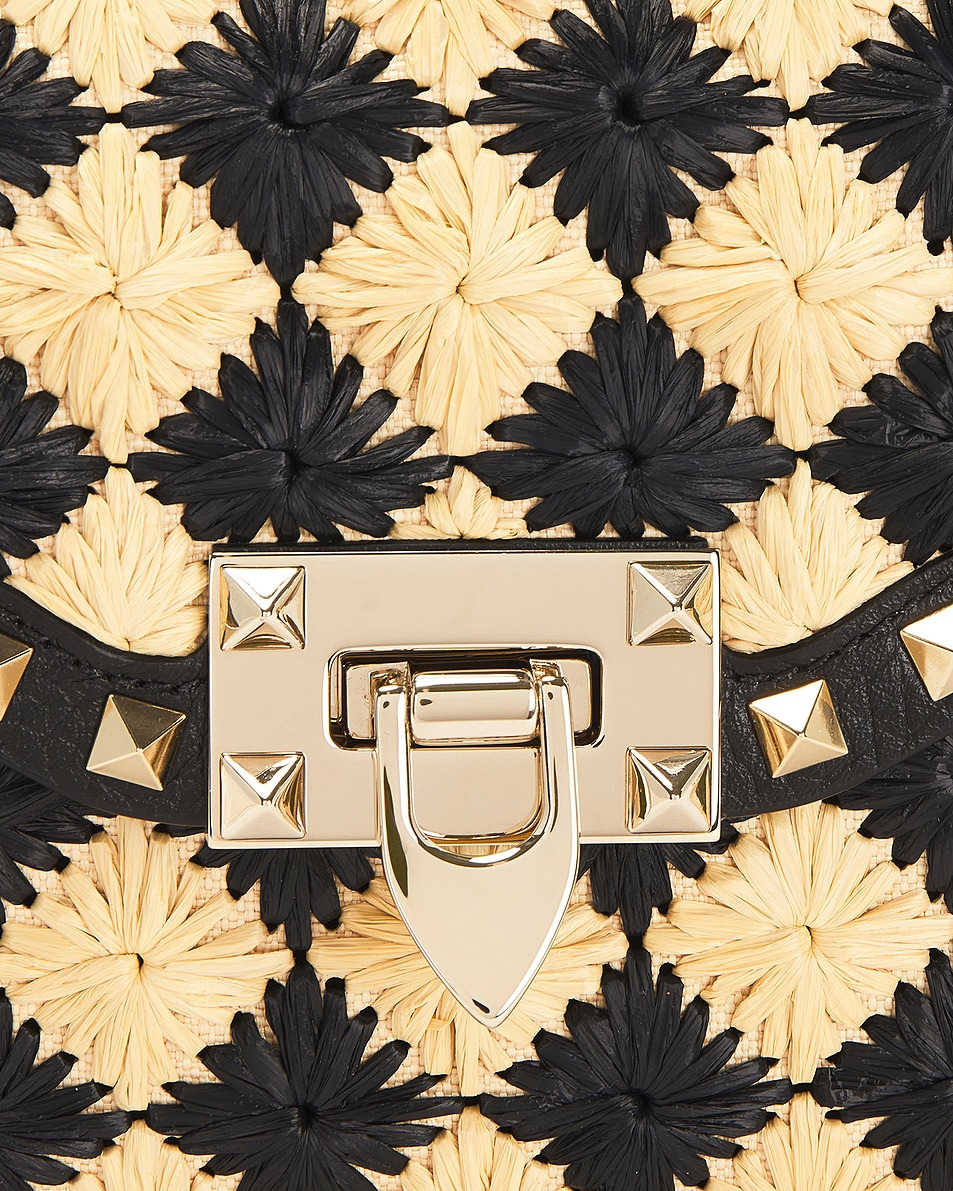 Raffia Small Rockstud Shoulder Bag - 7