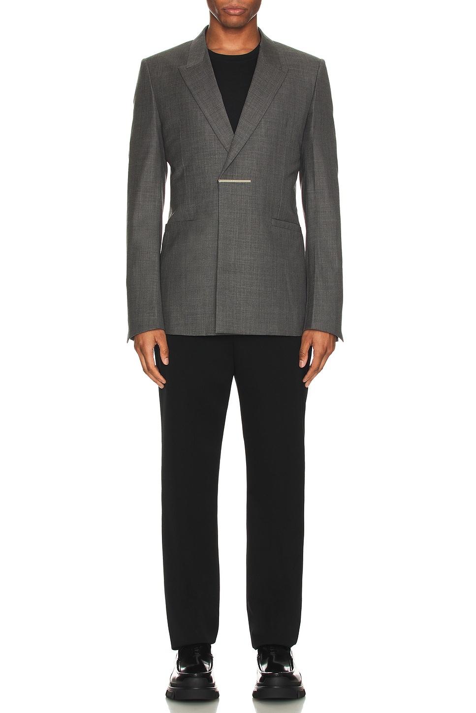 Metal Bar Structured Blazer Jacket - 5