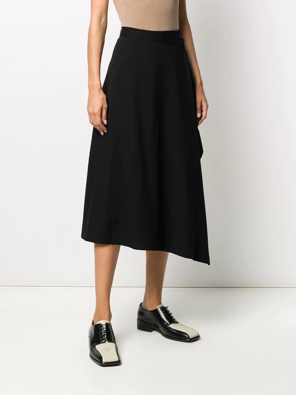 asymmetric A-line midi skirt - 3