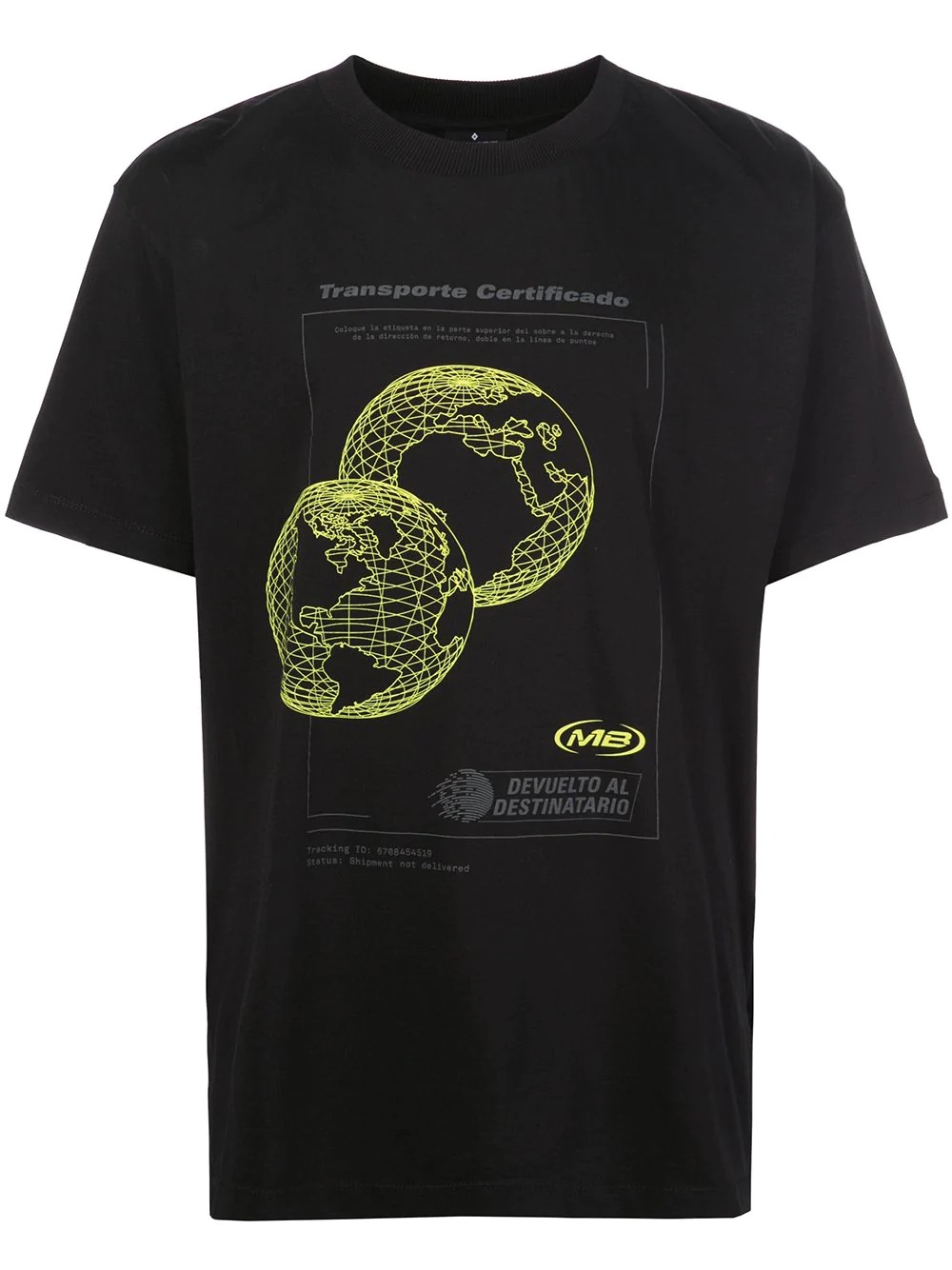 globe-print boxy T-shirt - 1