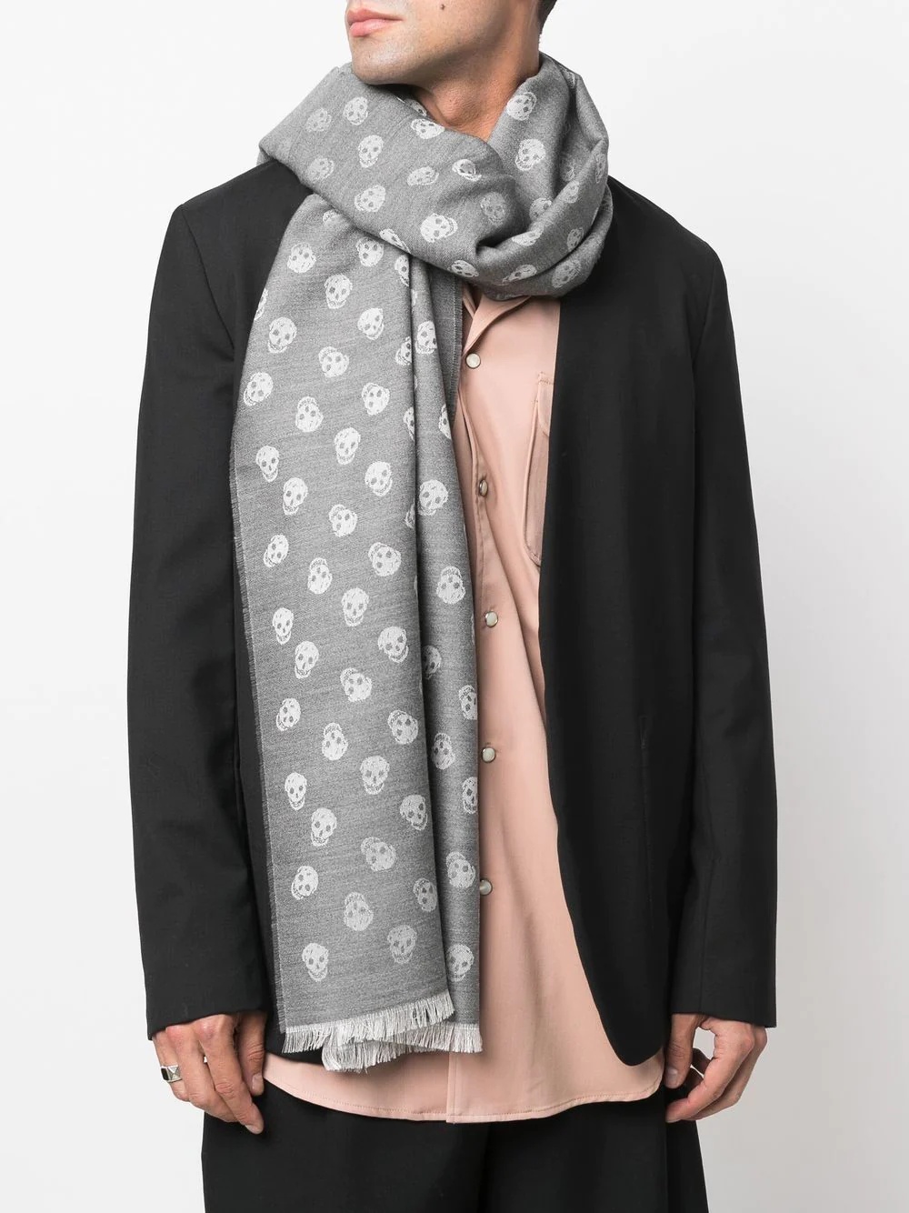 all-over skull-print scarf - 2