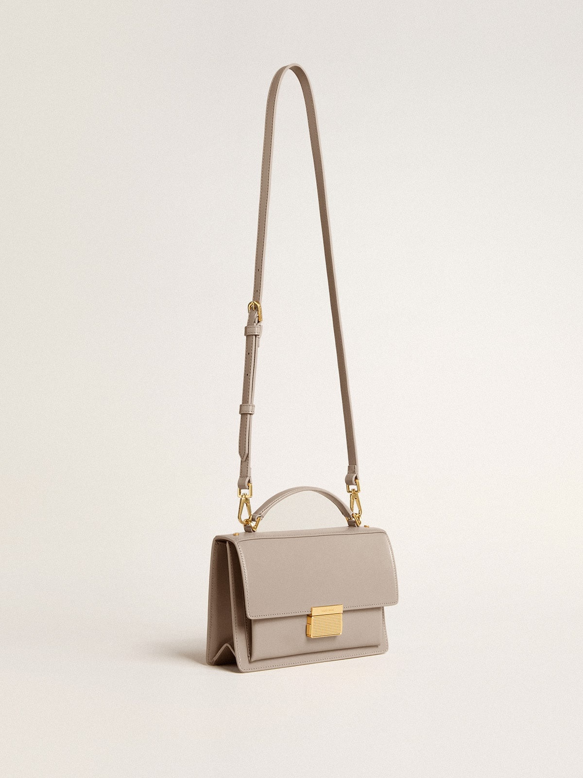 Venezia Bag in beige boarded leather with gold details - 2