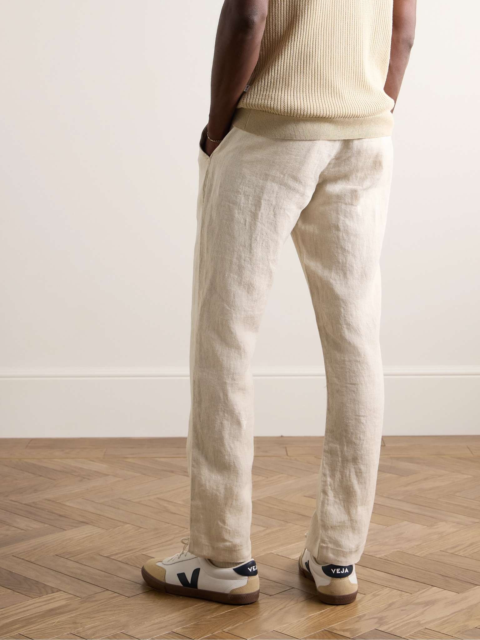 Theo 1454 Tapered Linen Trousers - 4