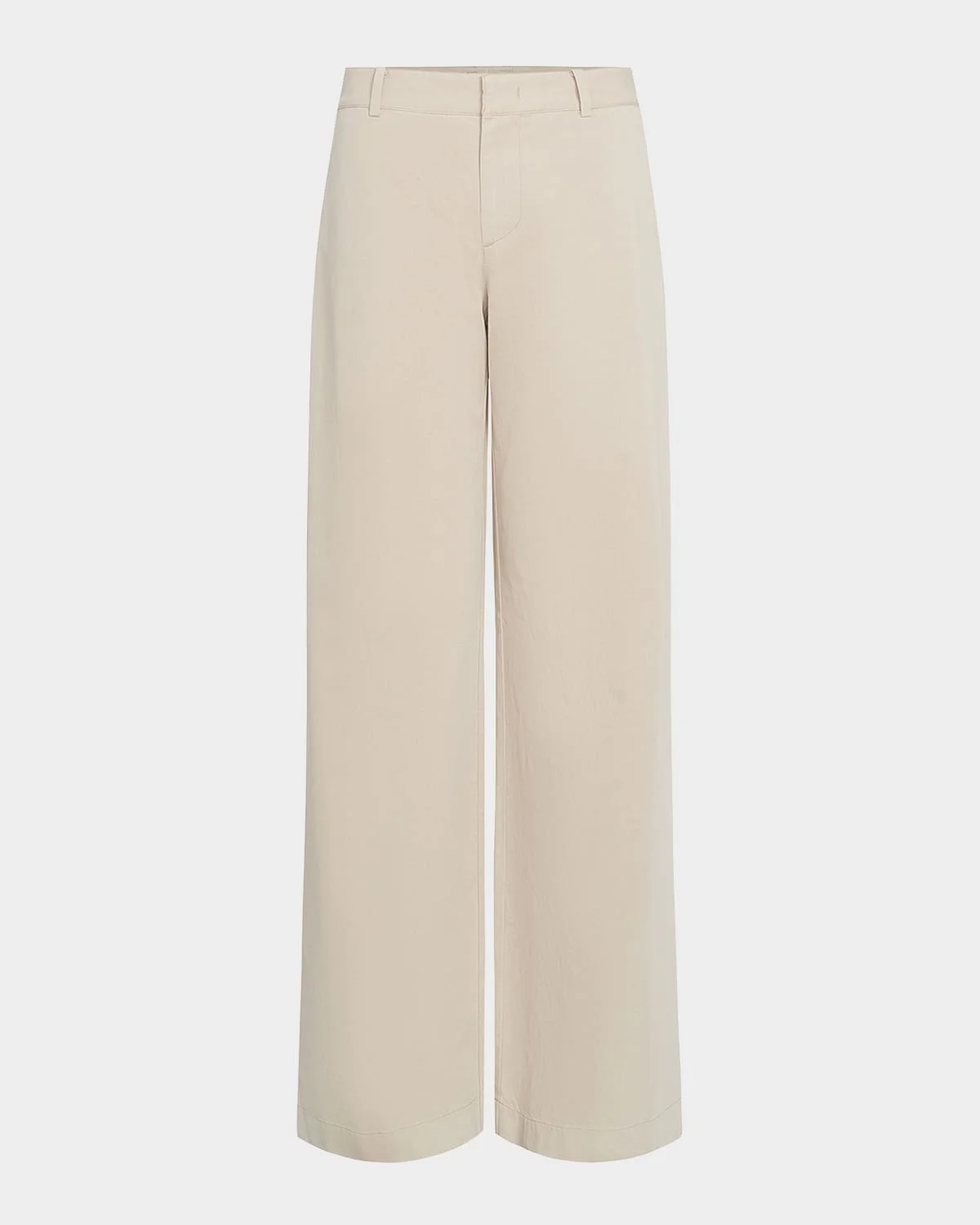 Mid-Rise Wide-Leg Cotton Trousers - 1