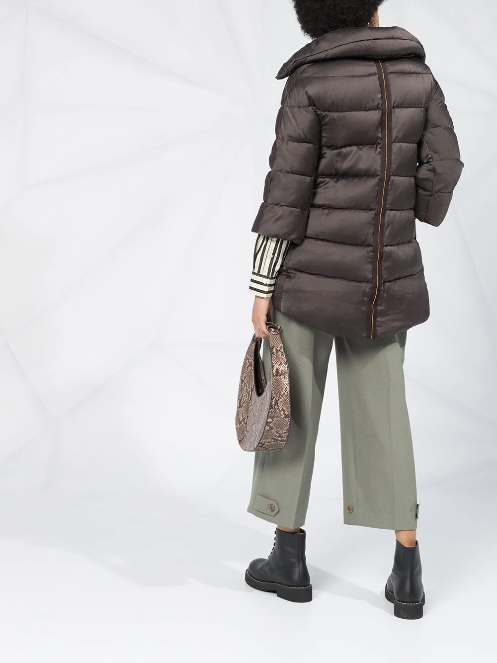 padded high-low coat - 2