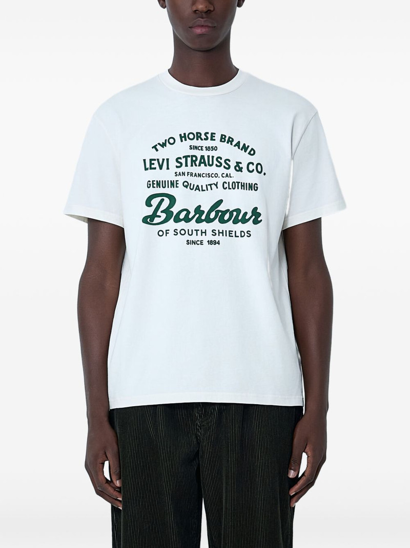 x Barbour logo-motif crew-neck T-shirt 1