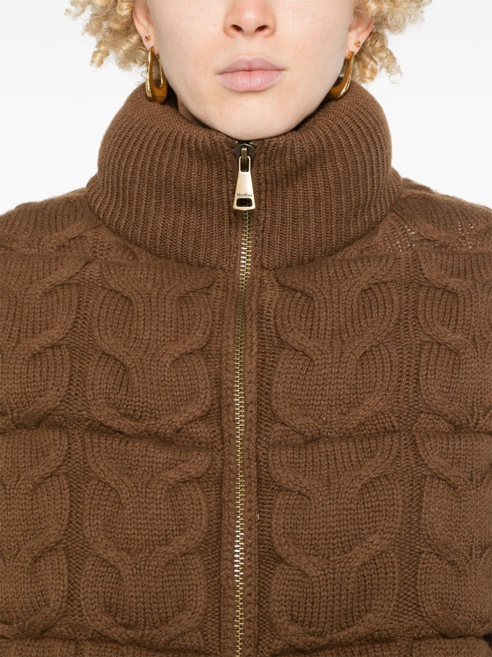 chunky-knit padded coat - 5