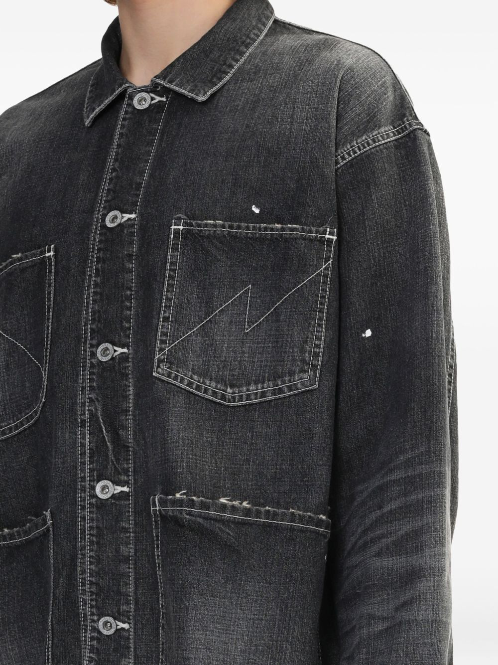 multi-pocket denim jacket - 5