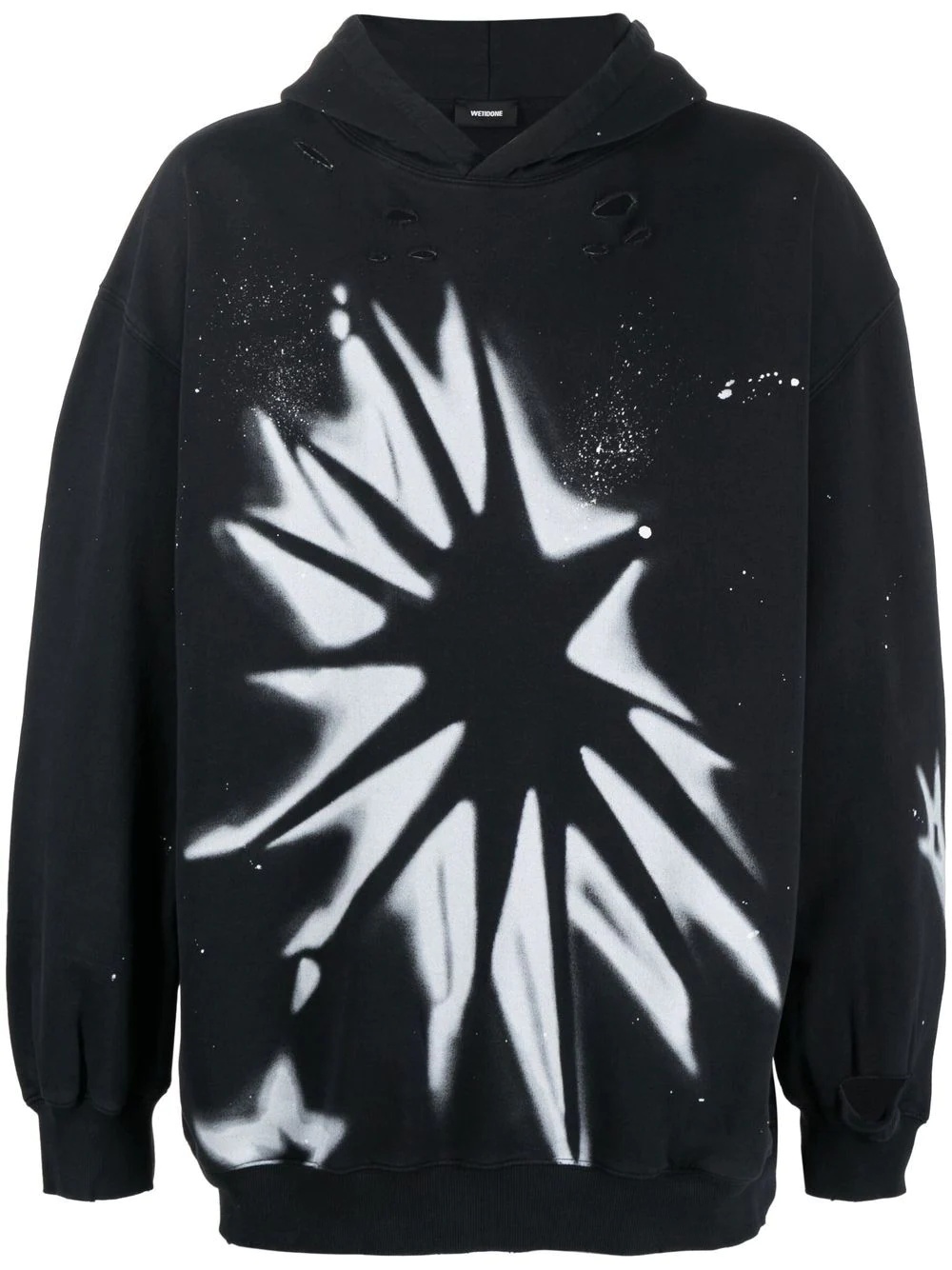 spray-print detail hoodie - 1