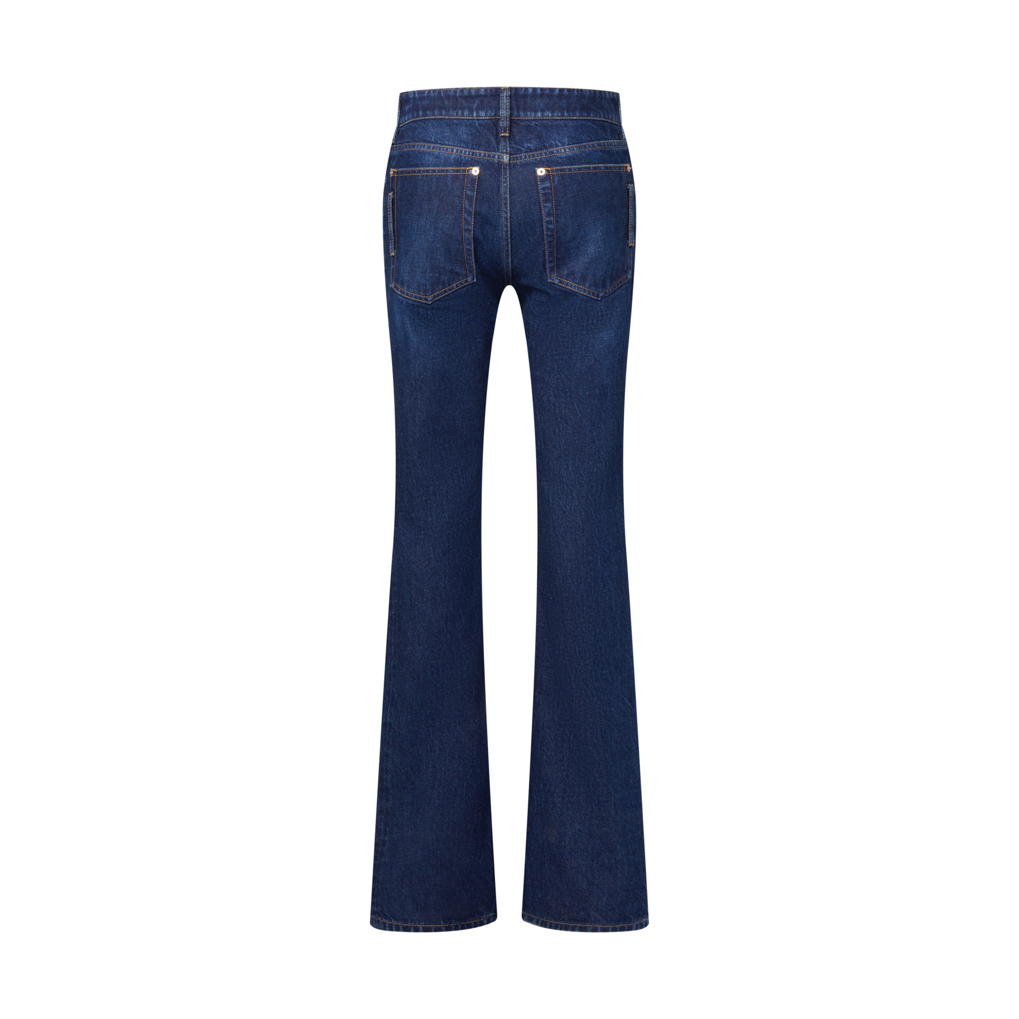 Straight-Cut Washed Denim Jeans - 3