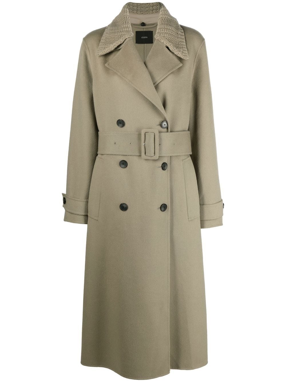 Merton contrast-collar double-breasted trench coat - 1