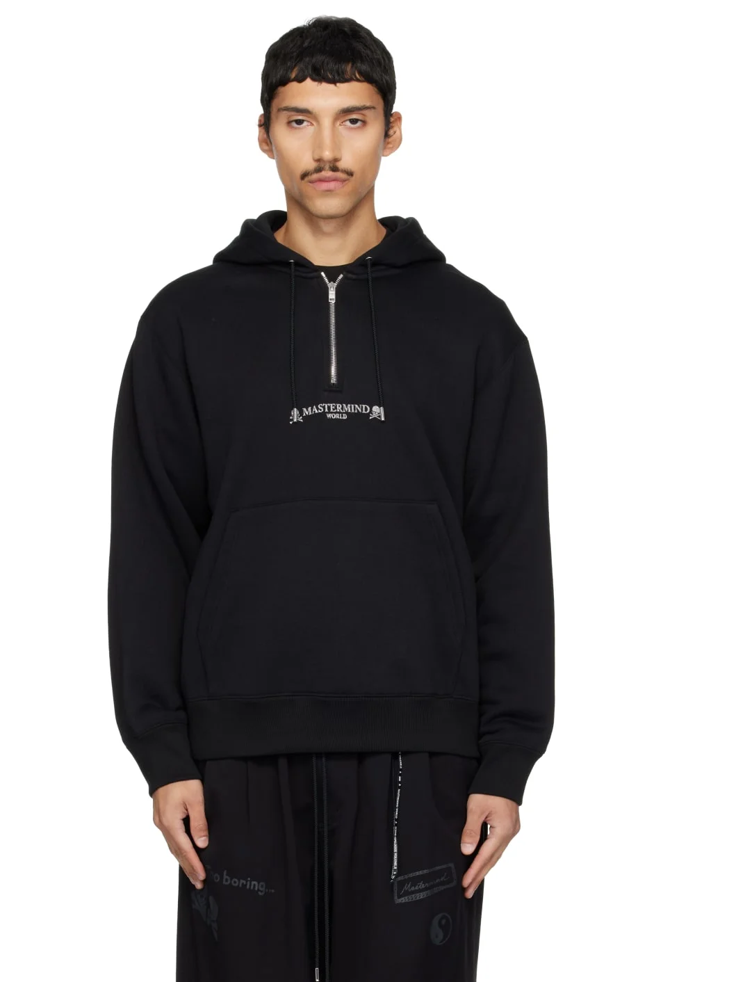 Black MW Loopwheel Half-Zip Hoodie - 1