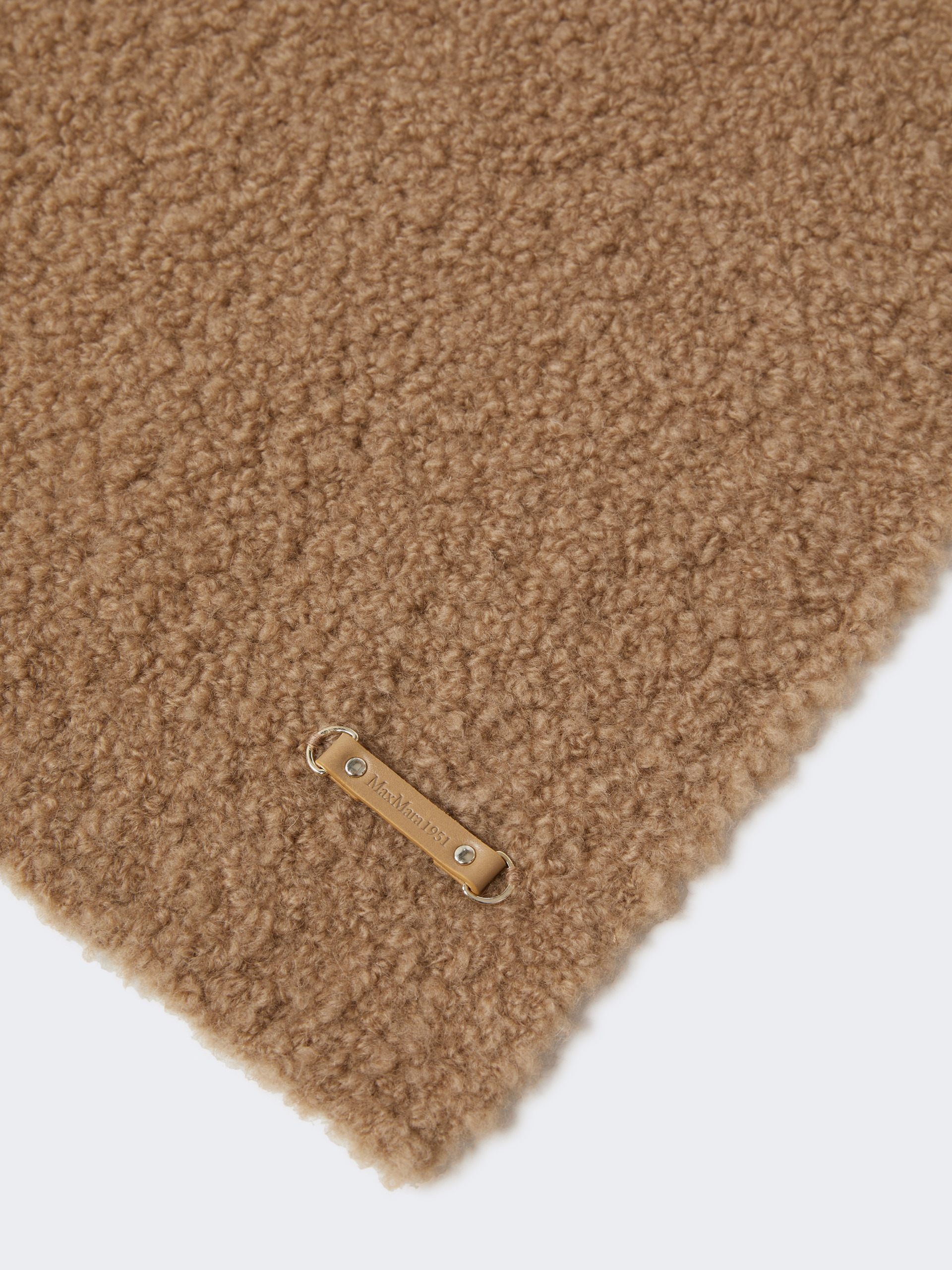 CALABRA Bouclé silk and camel scarf - 2