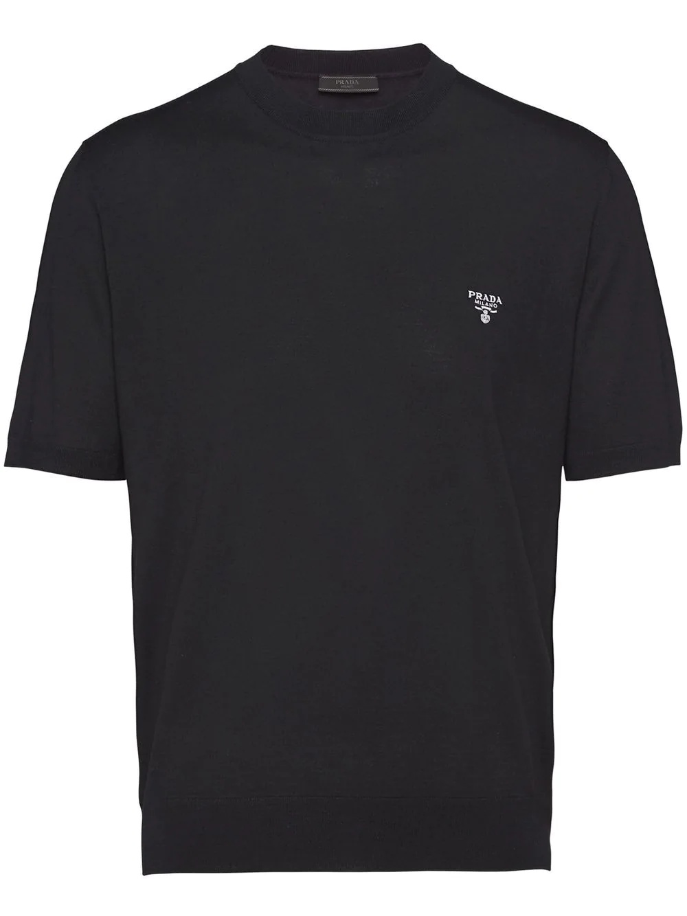 embroidered-logo wool T-shirt - 1