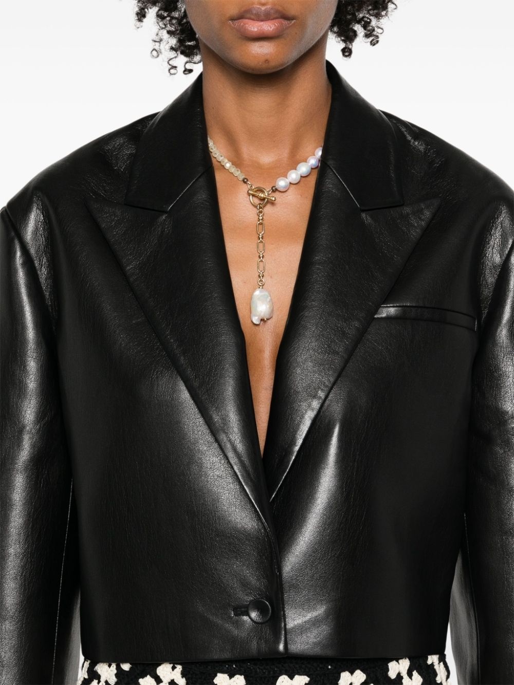 Aidula single-breasted cropped blazer - 5