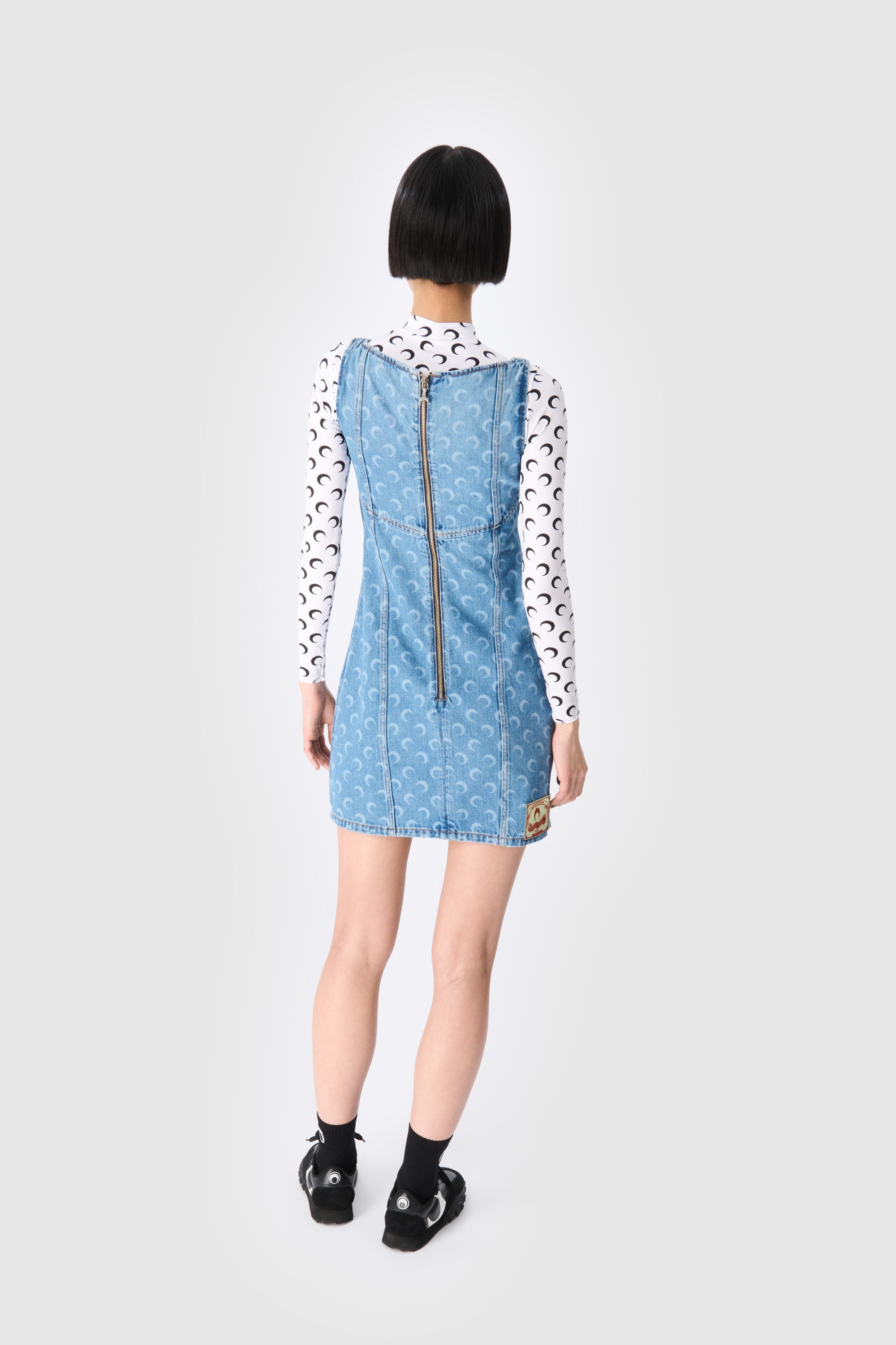 Moon Laser Denim Mini Dress - 3